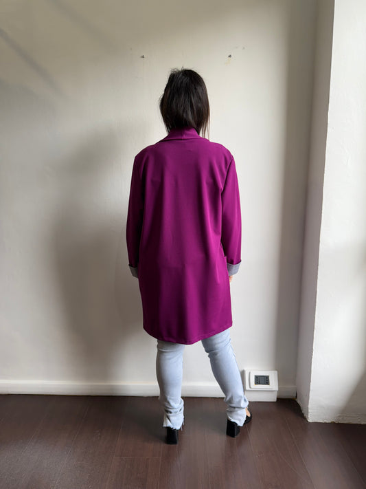 Cardigan con polsini a righe