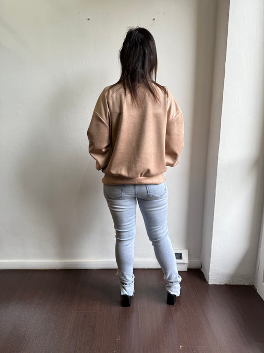 Giacca scamosciata con zip