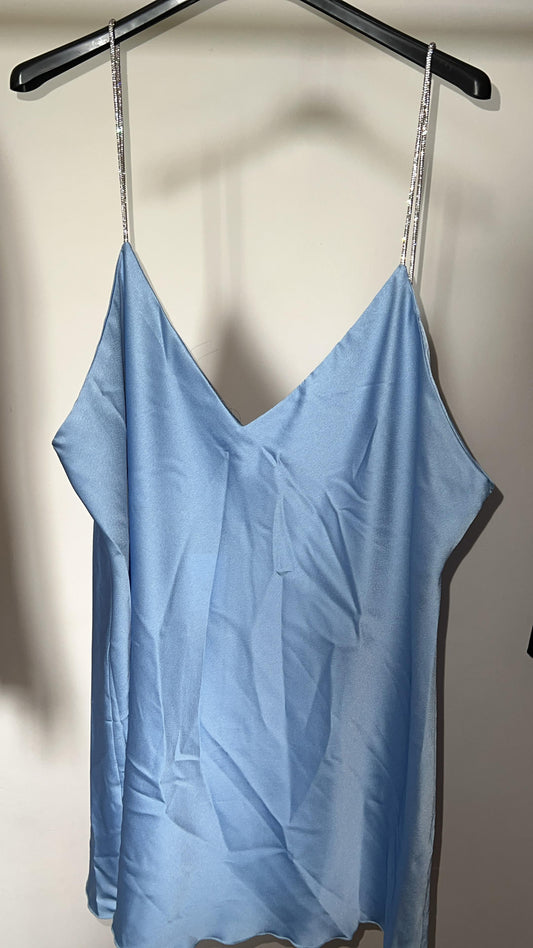 Blusa bretelle con brillantini